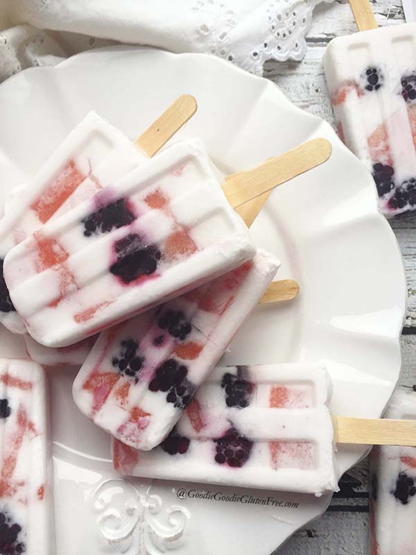 blackberry watermelon dairy free yogurt popsicles