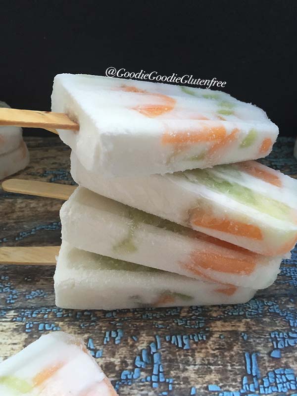 dairy free cantaloupe honeydew melon popsicles