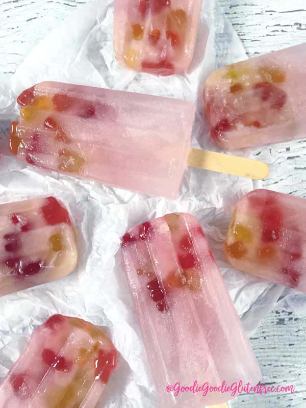 healthy rainbow gummy bear popsicles