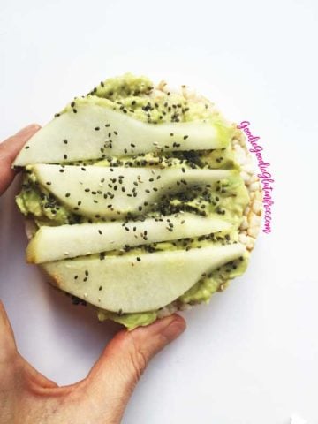 gluten free pear avocado toast vegan